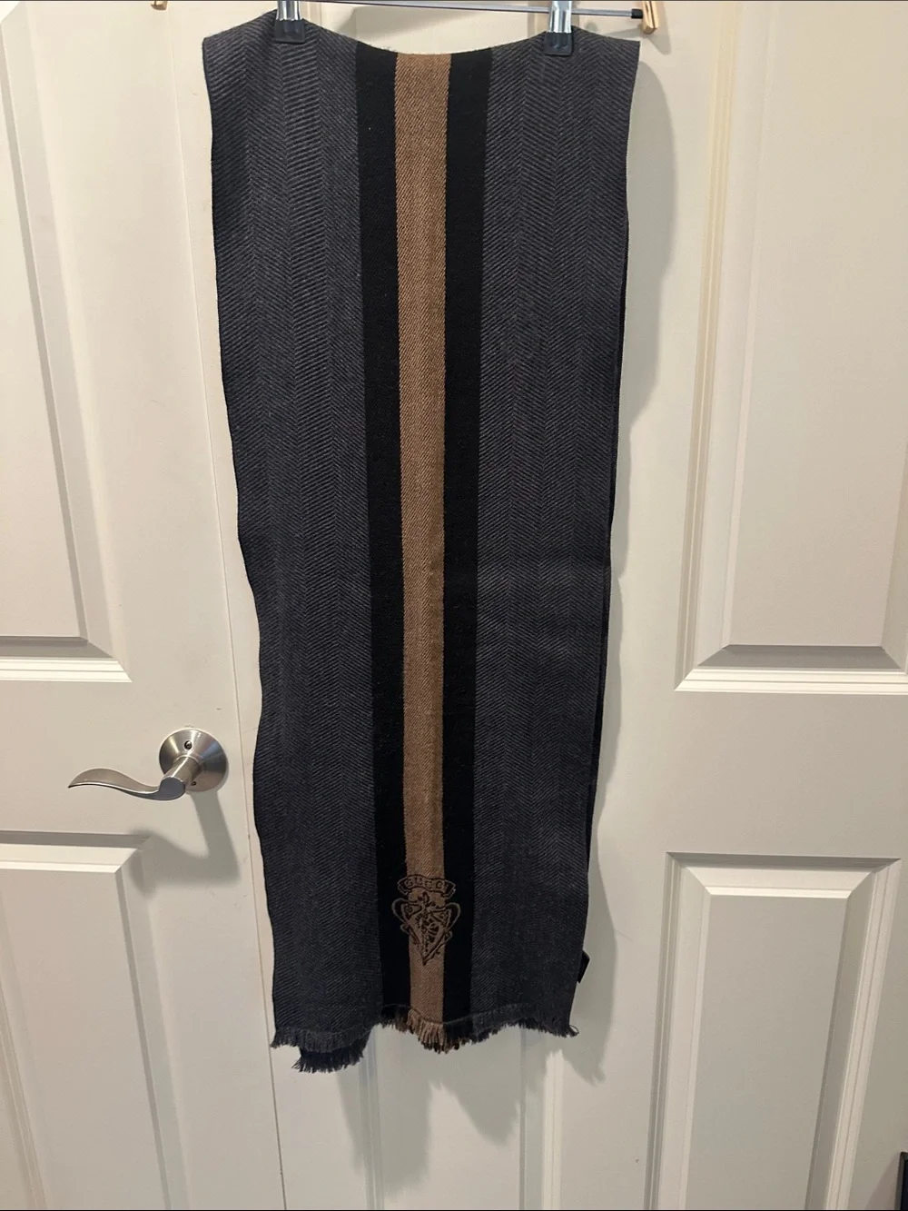 Gucci Black and Brown Striped Men's Scarf